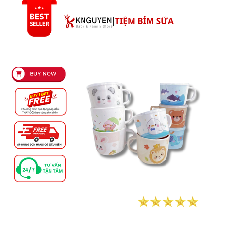  Cốc uống nước Honper có tay cầm, nắp đậy HP2406 (185ml) 