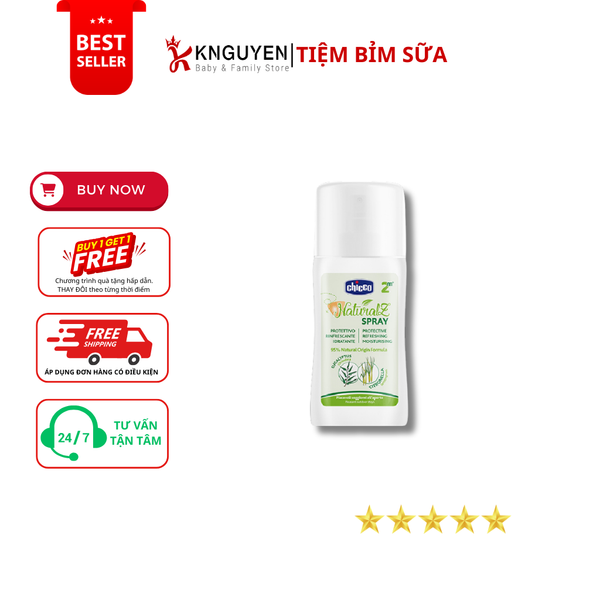  Xịt bảo vệ da chiết xuất tinh dầu tự nhiên (thay xịt xua muỗi) Chicco naturalZ 100ml 