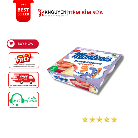  [1Y+] Lốc 4 Hũ Phô Mai Tươi Zott Montinis 55G 