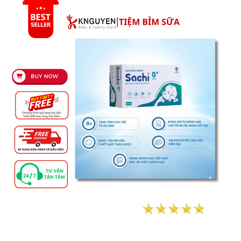  Gạc rơ lưỡi Sachi dịch chiết lá hẹ (30 gói) 