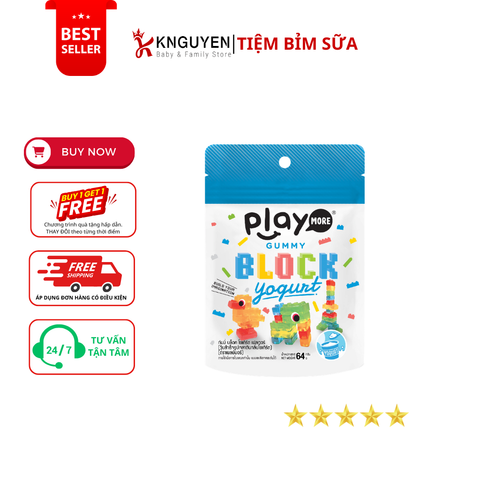  Kẹo Dẻo Playmore Xếp Hình Vị Sữa Chua Gói 64g 