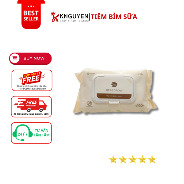  Khăn Giấy Ướt Green Finger Bebe Grow (100 tờ) 