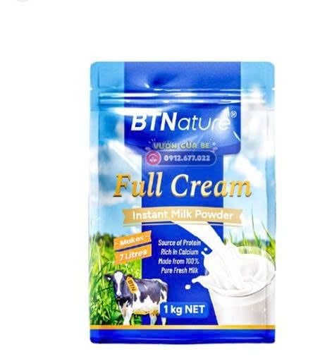  Sữa tươi nguyên kem dạng bột BTNature - Úc - Túi 1kg 