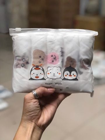  Set 5 khăn sữa hàn thêu cho bé 