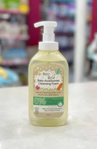  Chai Nước Rửa Bình Bzu -500ML ( tặng kèm Túi nước rửa bình tạo bọt 400ml) 