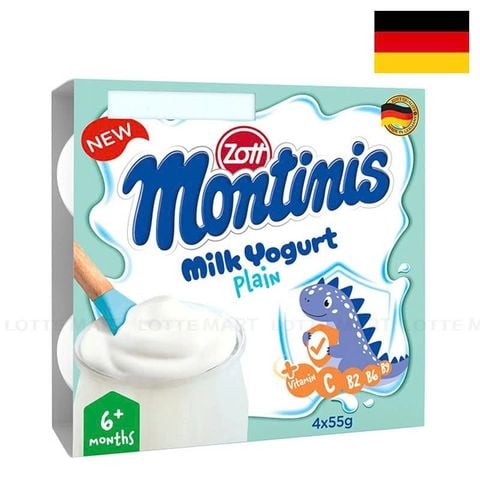  [6M+] Sữa Chua Ăn Zott Montinis Vị Xoài Lốc 4 Hũ 55G 