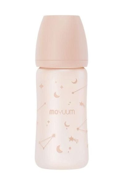  Bình thủy tinh Moyuum trăng sao màu cam đào 240ml 