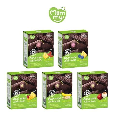  [7M+] Bánh Cuộn Nhân Kem Mămmy (hộp 60g) 