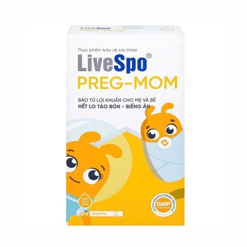  Bào tử lợi khuẩn LiveSpo Pregmom hỗ trợ tiêu hóa, táo bón cho Mẹ và Bé 