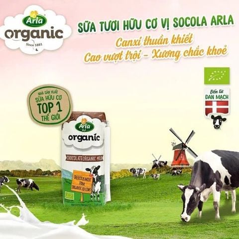  Sữa tươi tiệt trùng Organic Arla nguyên chất - Đan Mạch (200ml) 