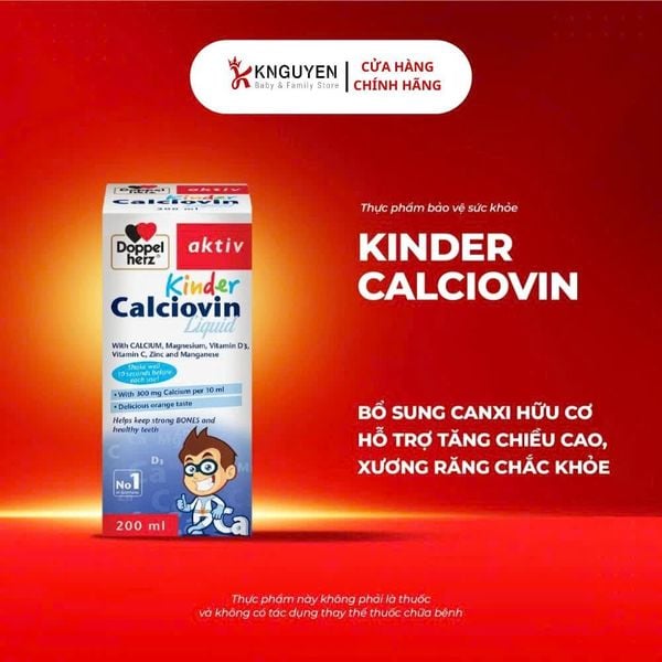  Doppelherz Kinder Calciovin Liquid - Bổ sung canxi 200ml 
