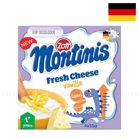  [1Y+] Lốc 4 Hũ Phô Mai Tươi Zott Montinis 55G 
