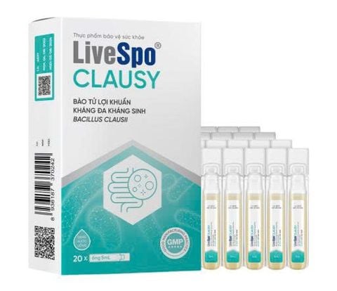  Men vi sinh LiveSpo Clausy giúp cân bằng hệ vi sinh đường ruột hộp 20 ống x 5ml 