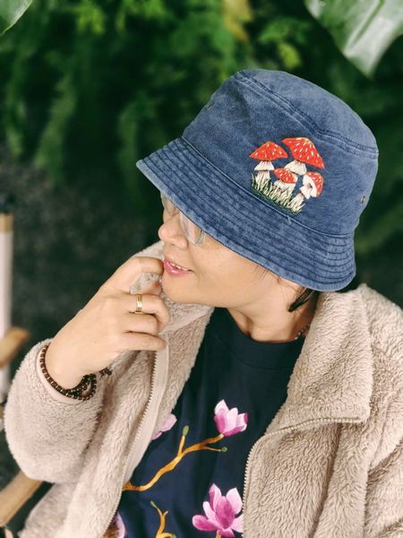  Nón bucket thêu tay đủ màu 