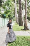  Chân váy Boho caro đen trắng Freesize 