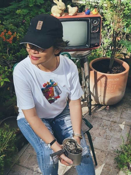  Áo thun Off White thêu tay D Face Picasso 