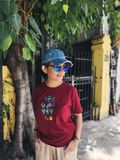  Áo thun đỏ thêu tay Mặt V - Picasso V Face, 