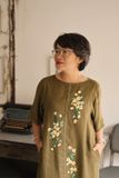  Đầm linen thêu tay Pansee - Oliu 