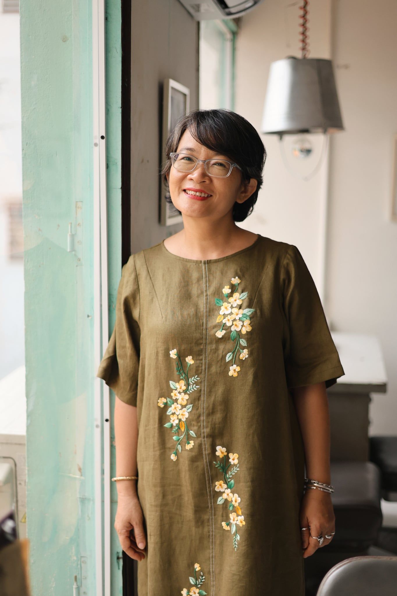  Đầm linen thêu tay Pansee - Oliu 