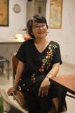  Đầm linen thêu tay Đăng Tiêu - Đen nút hông 