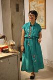  Đầm chemise linen thêu tay Đăng Tiêu - Xanh Lơ 