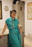  Đầm chemise linen thêu tay Đăng Tiêu - Xanh Lơ 