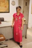  Đầm chemise linen thêu Pansee - Hồng Sen 
