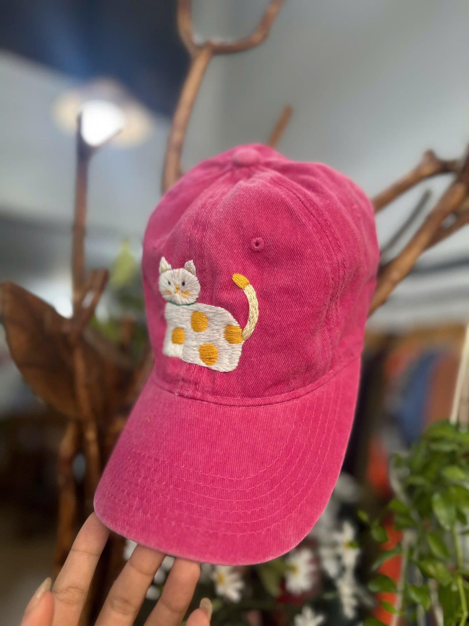  Nón trai thêu tay Mèo đủ màu 