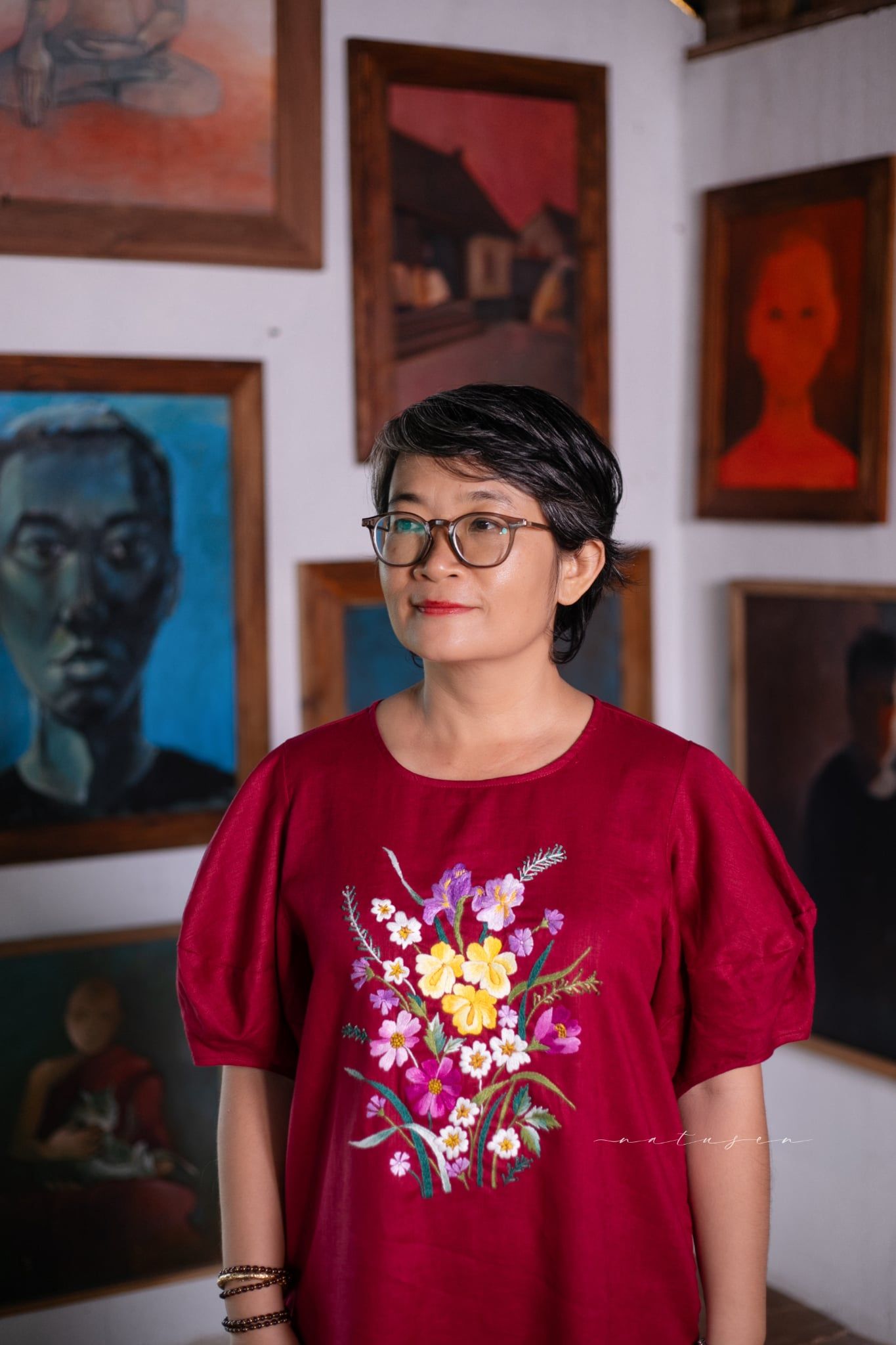  Đầm đi tiệc thêu tay AlicePosy - đỏ tay kẹo 