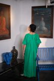  Đầm Muse linen đi tiệc thêu tay Hoa Dâu - Xanh Lý 