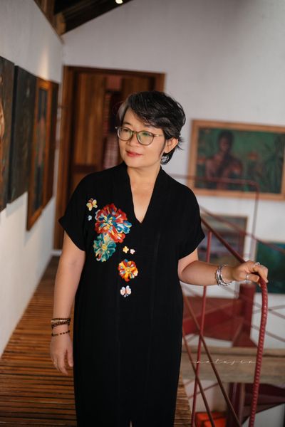  Đầm kimono thêu tay  Natusen - Yuna đen 