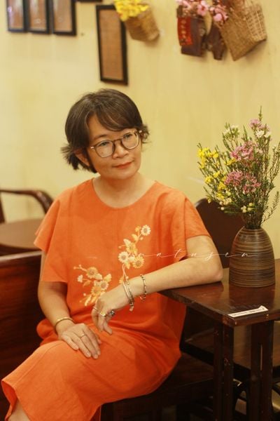 Đầm tay tiên cam thêu tay Cúc Nhật 