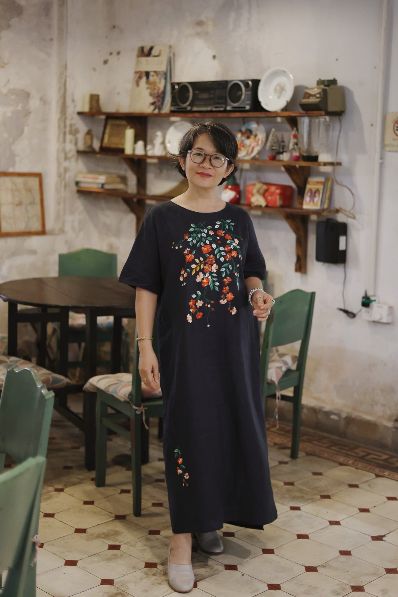  Đầm Muse linen thêu tay Đăng Tiêu 