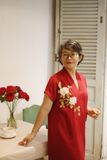  Đầm Yuna Kimono Đỏ thêu tay Bạch Thiên Hương 