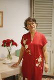  Đầm Yuna Kimono Đỏ thêu tay Bạch Thiên Hương 
