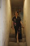  Đầm Yuna Kimono Xám thêu tay Heart Jacobean 