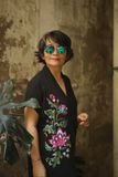  Đầm Yuna Kimono Xám thêu tay Heart Jacobean 