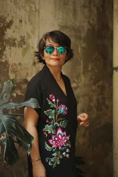  Đầm Yuna Kimono Xám thêu tay Heart Jacobean 