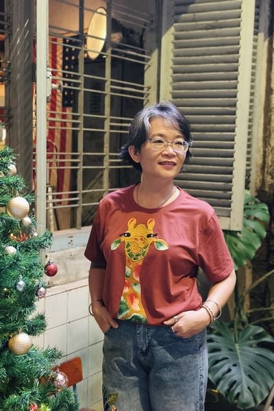  Áo thun Gạch thêu tay Hươu Tubin 