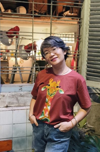  Áo thun Gạch thêu tay Hươu Tubin 