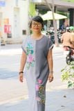  Đầm Tahera Xám Xám thêu tay Heart Jacobean 