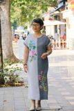  Đầm Tahera Xám Xám thêu tay Heart Jacobean 