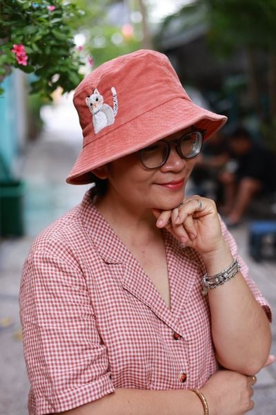  Nón Bucket thêu tay Mèo -đủ màu 