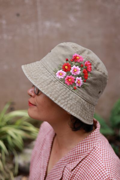  Nón bucket thêu tay đủ màu 