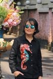 Áo chemise Đen thêu tay Hải Vương 