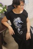  Tunic Đen thêu tay Hải Vương 