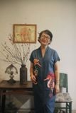 Đầm Yuna Kimono denim thêu tay Hải Vương Hải Hậu 