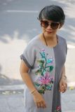  Đầm Tahera Xám Xám thêu tay Heart Jacobean 