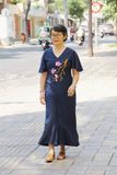  Đầm Monica xanh thêu tay Mộc Lan 