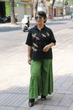  Áo chemise Đen thêu tay Lục Hạc 